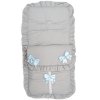 Plain Grey/Sky Footmuff/Cosytoes With Large Bows & Lace
